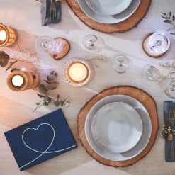 6 assiettes creuses Diwali Marble Gris 20cm