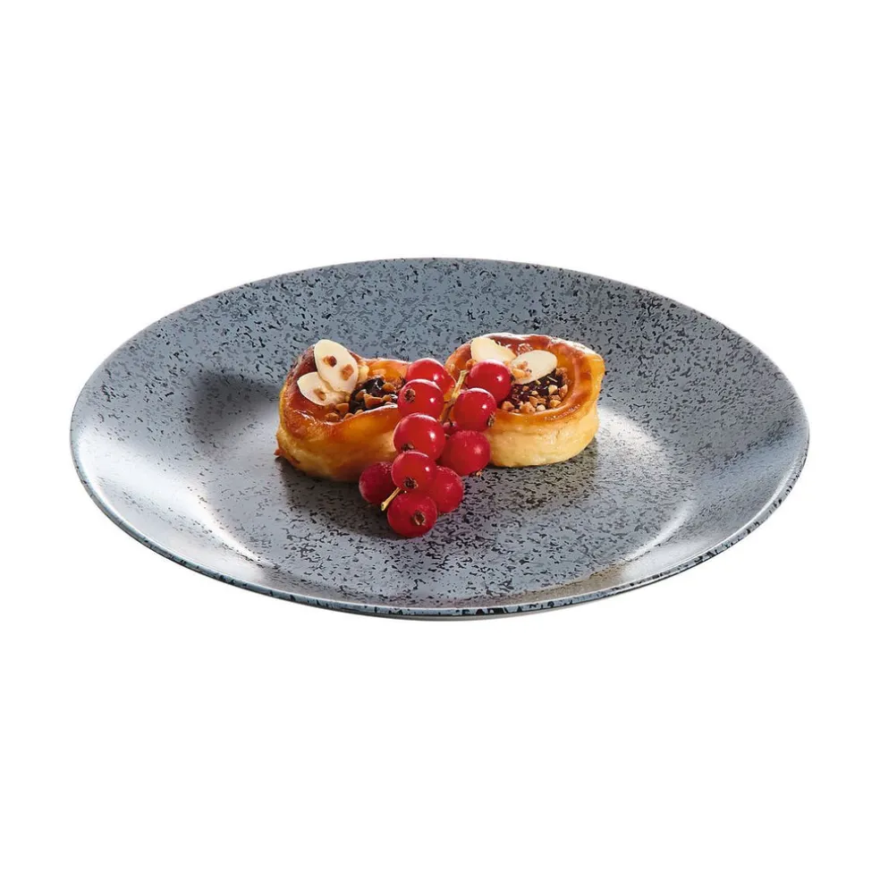 Assiette à dessert noire 18 cm Slate