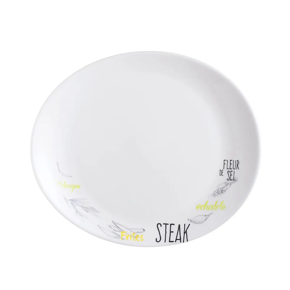 Assiette à steak blanche décorée 30 cm Friend's Time