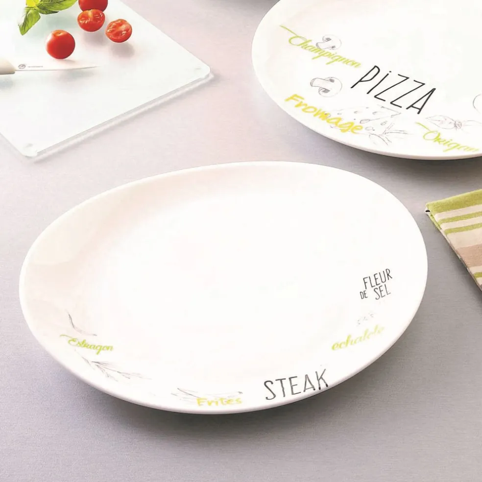 Assiette à steak blanche décorée 30 cm Friend's Time