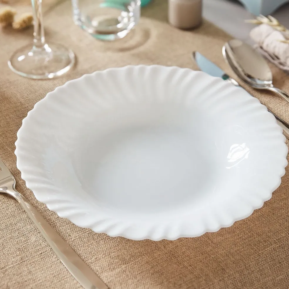 Assiette creuse blanche 23 cm Feston