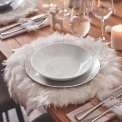 Assiette creuse grise 20 cm Diwali Marble