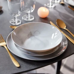 Assiette creuse grise 20 cm Diwali Marble
