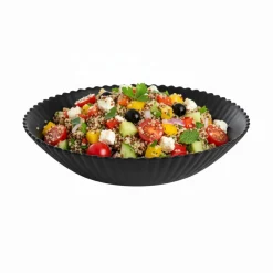 Assiette creuse noire 20 cm Bloom
