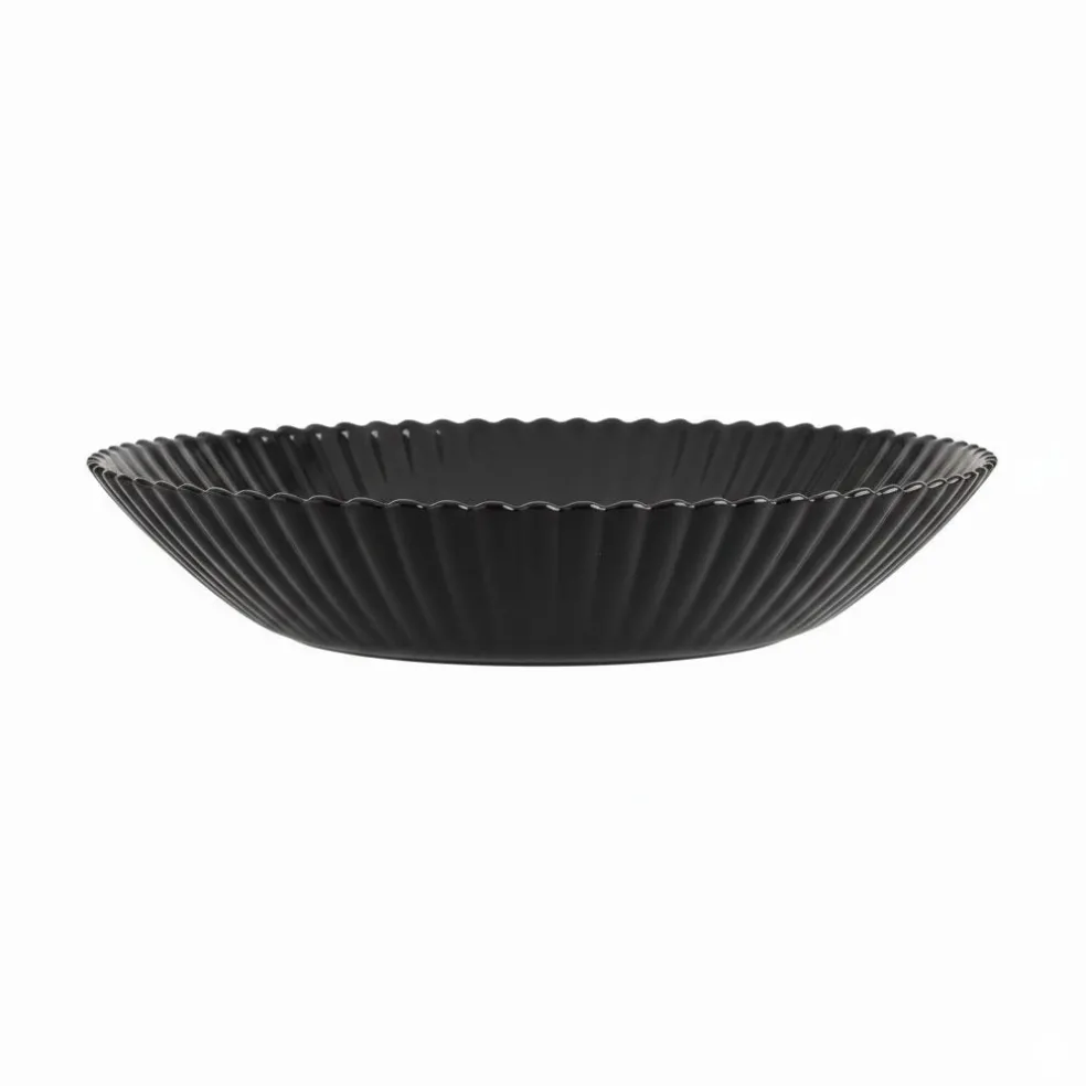 Assiette creuse noire 20 cm Bloom