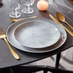 Assiette dessert grise 19 cm Diwali Marble