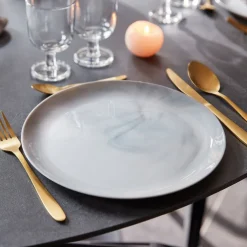 Assiette grise 25 cm Diwali Marble