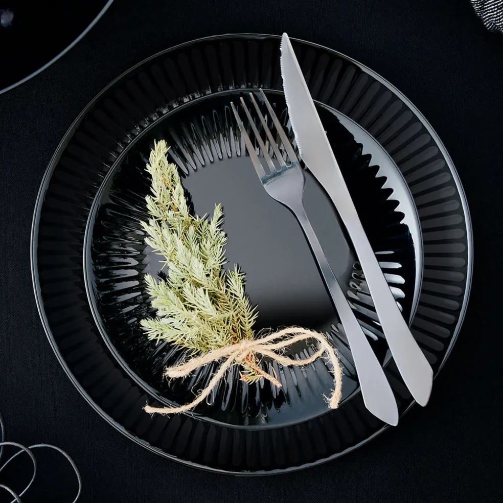 Assiette plate 25 cm Cottage Noir