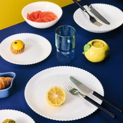 Assiette plate blanche 25 cm Bloom