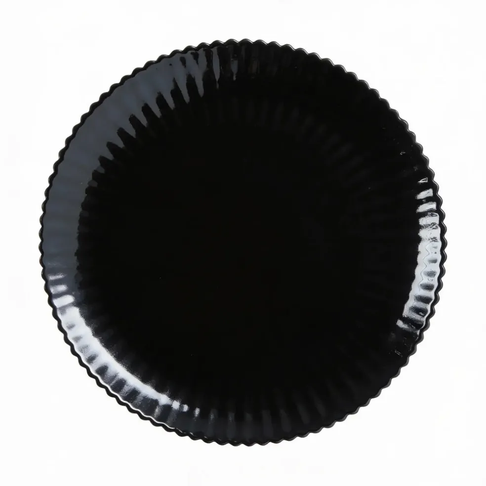 Assiette plate noire 25 cm Bloom
