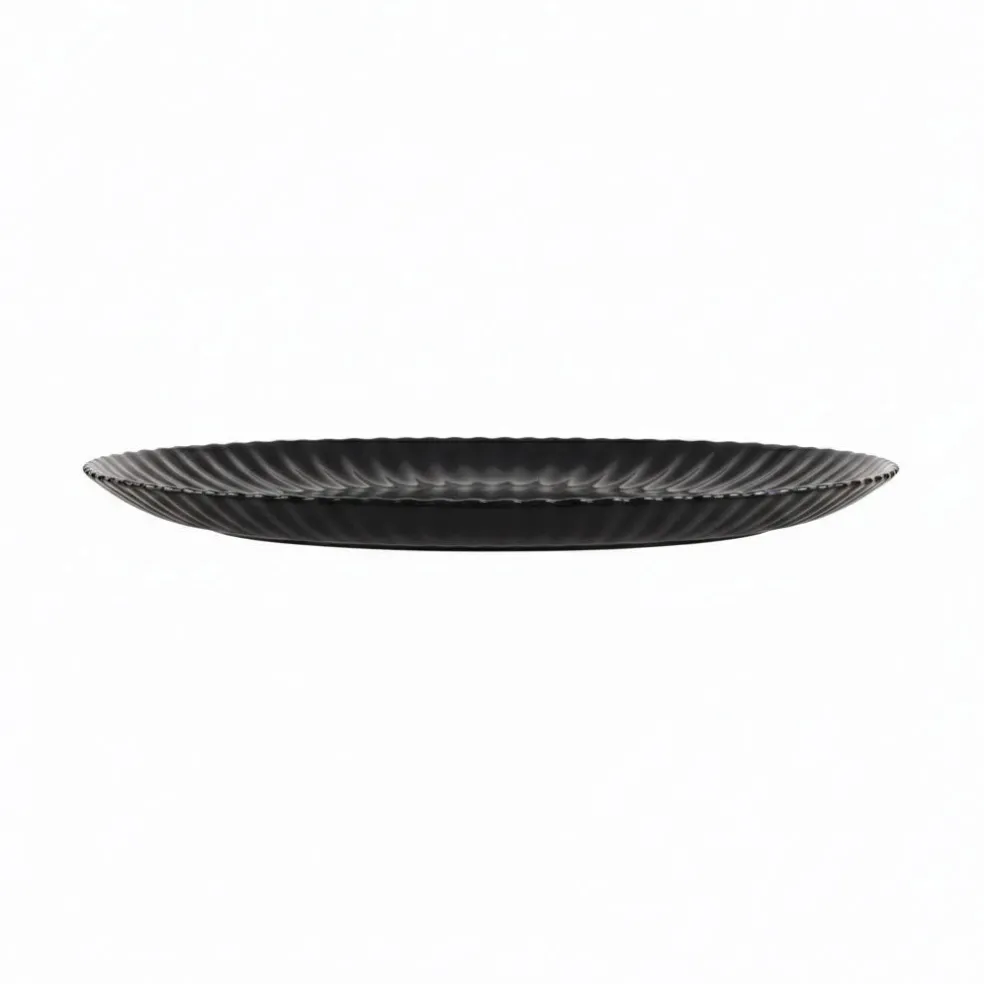 Assiette plate noire 25 cm Bloom