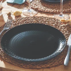 Assiette plate noire 25 cm Pampille