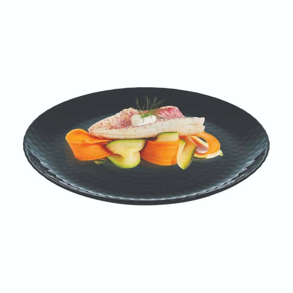 Assiette plate noire 25 cm Pampille