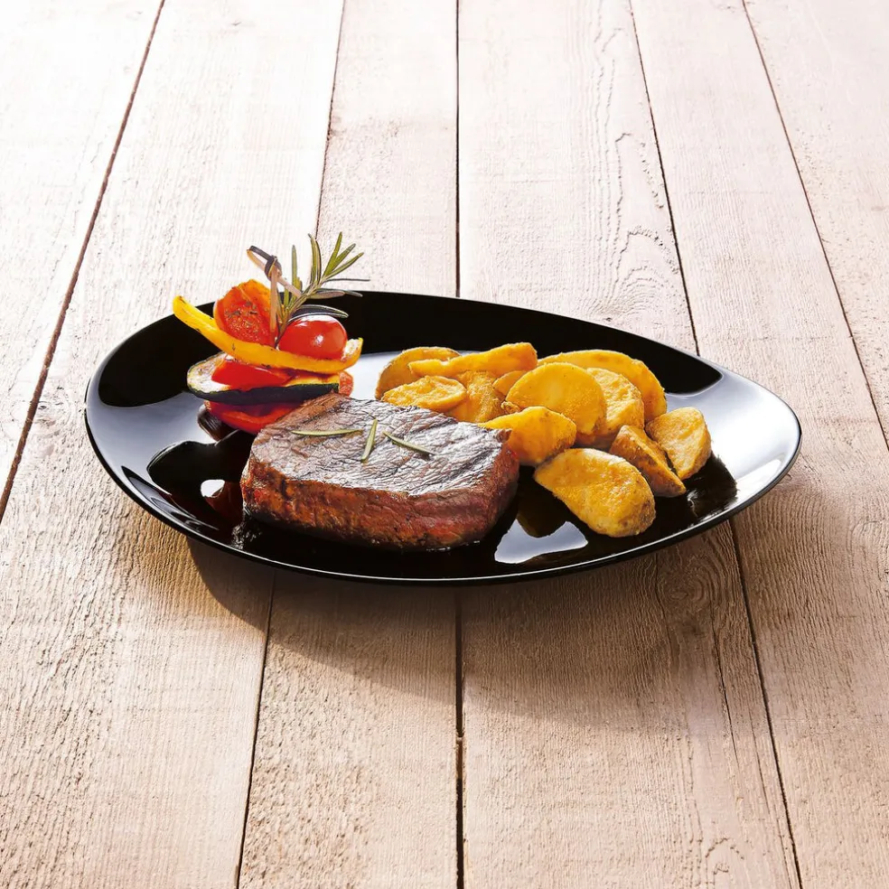 Lot de 6 assiettes à steak Friend's Time noires