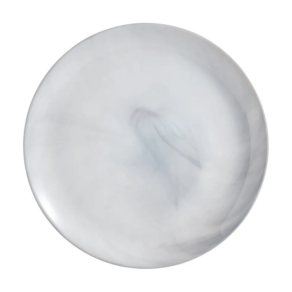 Lot de 6 assiettes plates Diwali Marble grises 25cm