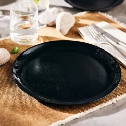 Lot de 6 assiettes plates Diana Noire 25cm