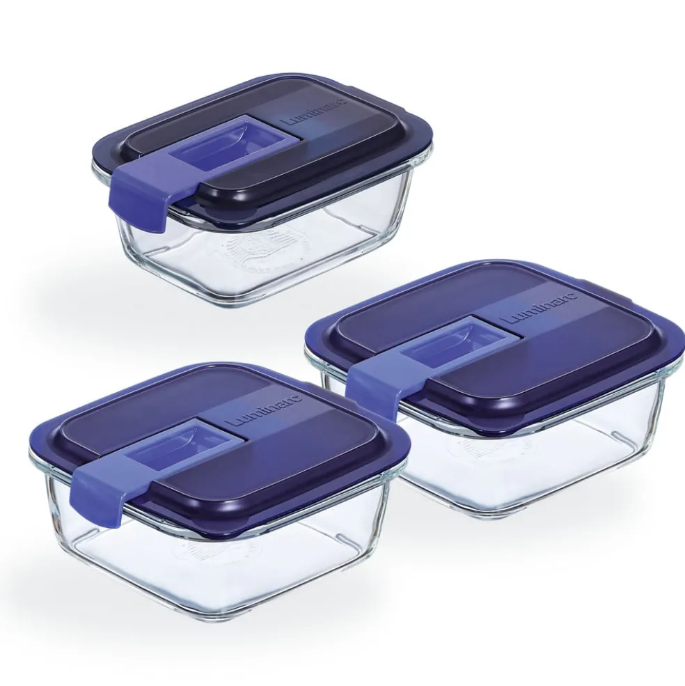 Lot de 3 boites de conservation rectangulaires Easy Box