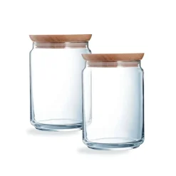 Lot de 2 pots de conservation Pure Jar Wood 1L