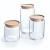 Lot de 3 pots de conservation Pure Jar Wood - 150 + 100 + 75 cl
