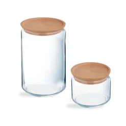 Lot de deux pots de conservation Pure Jar Wood- 1L + 0,5L