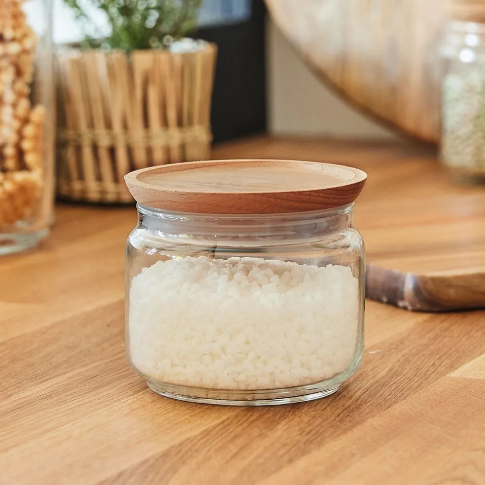 Lot de deux pots de conservation Pure Jar Wood- 1L + 0,5L